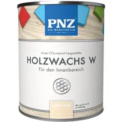 PNZ Holzwachs W für Innen | lösemitttelfreier Wachsanstrich | Nachhaltig hergestellt mit regionalen Rohstoffen | für alle Hölzer - Antikweiß / 0.25L