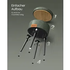 VASAGLE Hocker mit Stauraum LOM005C01 dunkelgrün Kunstleder