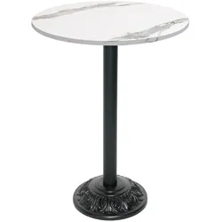Restootab Stehtisch Bistrot-Stil Ø70cm - Modell weißer Marmor
