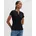 Kurzarmshirt Geripptes Shirt KLEOH Detail mit V-Ausschnitt Black 42 42