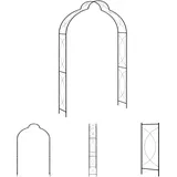 The Living Store Rosenbogen Schwarz 150 x 34 x 240 cm Eisen - Rosenbögen, Gitter & Pergolen - Schwarz