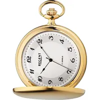 Regent Taschenuhr Regent Herren Taschenuhr Analog Gehäuse, (Analoguhr, Analoguhr), Herren Taschenuhr rund, extra groß (ca. 51mm), Metall, Elegant goldfarben
