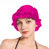 Badekappe Damen Bademütze Elastizität Turban Hut Nicht Wasserdicht Schwimmkappe Kurze Lange Haare Swimming Cap Rutschfeste Badehaube Weiche Turbanmütze Retro Kopftuch Badehüte für Pool Strand Spa