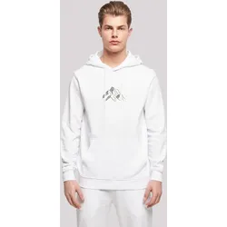 Kapuzenpullover F4NT4STIC "Mountain Berge Urlaub Winter Schnee Ski", Herren, Gr. 3XL, weiß, Obermaterial: 50% Baumwolle, 50% Polyester, casual, relaxed fit, Langarm, Pullover, Print