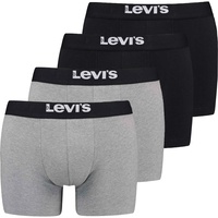 Levi's Levi's® Boxershorts »Men Solid Logo Boxer 4er Pack«, (Packung, 4er-Pack), mit breitem Logobund Levi's® grau/schwarz