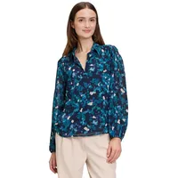 Betty & Co Schlupfbluse mit Plissee in Dark Blue/Petrol