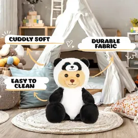 brubies Teddy Panda - 25 cm Teddybär im Pandakostüm mit Kapuze - Pandabär Plüschtier für kuschelige Abenteuer - Kuscheltier Geschenk für Kinder