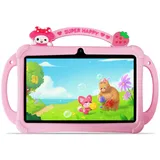 PRITOM 7-Zoll-Tablets für Kinder, WLAN-Tablets für Kinder, 32 GB ROM, erweiterbar auf 512 GB, Tablet für Kleinkinder, Kindersicherung, Bluetooth, Dual-Kamera, Lern- und Spiel-Apps für Kinder (Rosa)