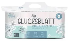 Fripa Glücksblatt Toilettenpapier, 3-lagig, weiß 1800800 , 1 Packung = 8 Rollen à 150 Blatt