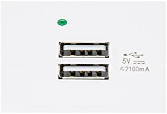 Maclean MCE728W USB Steckdose Ladegerät 2x USB-Anschluss bis 2.1A Fast Charge Modulare Wandsteckdose Unterputzdose Wanddose Einbaudose Unterputz Montage (USB-Steckdose 2.1A, Weiß)
