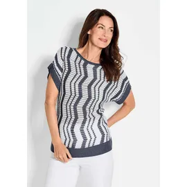 GOLDNER Sommerkleid Mini Gemustert Blau 46