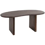 KADIMA DESIGN Schreibtisch 180x90x75 cm Akazie Massivholz Computertisch Retro, Homeoffice Bürotisch Massiv Nierenform in Dunkelbraun, Holztisch Laptoptisch