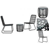 vidaXL 3-tlg. Bistro-Set Poly Rattan Schwarz