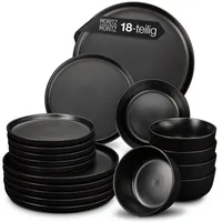 Moritz & Moritz NORDIC 18tlg Geschirrset Schwarz - Schwarz