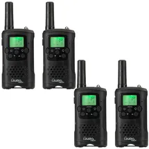 casativo-tech Casativo 4er-Set Akku-PMR-Funkgerät, Gürtelclip & Taschenlampe, Walkie Talkie mit 10km Reichweite, 8 Kanäle, Ladestation, 8 Stunden Sprechzeit