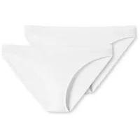 SCHIESSER 2P 95/5 Organic Cotton Mini Briefs Weiß Baumwolle X-Small Damen