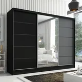 a&j möbelland gmbh Schiebetürenschrank AURELIA 2 200 x 0 x 0 cm Schwarz/Grau