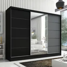 a&j möbelland gmbh Schiebetürenschrank AURELIA 2 200 x 0 x 0 cm Schwarz/Grau