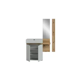 Möbel Kraft NARO Garderobenkombination 148,00x37,00x194,00 Grau