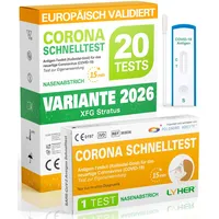 Adeste – NEUE Variante 20 x 1er Corona Schnelltest für Zuhause COVID 19 Antigen Rapid Test Swab Selbsttest. Geprüft für neuen 2026-Varianten. Sensibilität 100% bei hoher Viruslast