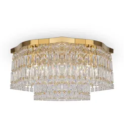 Deckenlampe Deckenleuchte Wohnzimmerlampe Esszimmerleuchte Metall Kristalle E14