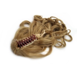 Fashiongirl Pferdeschwanz Haar Extensions m/ Spange #27 Mittelblond - Gelockt Haarextensions   Braun 