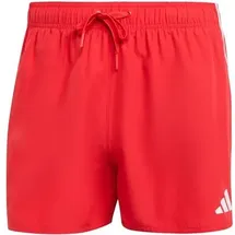 adidas 3-Streifen Badeshorts Rot/Weiß S