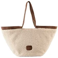 FredsBruder Teddy Layer Shopper Tasche Leder 27.5 cm beige