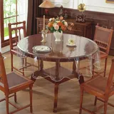 Chickwin Tischdecke Transparent Runde Durchsichtige Tischdecke Tischfolie Durchsichtig PVC Wasserdicht Fettdicht Abwaschbar Tischschutzfolie für Küche Zuhause Picknick Outdoor (A,120cm)