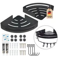 Intirilife Duschablage, Schwarz Metall, 22.5x4.5x30.5 cm, Badezimmer,,Duschregale - Duschablagen