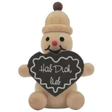 Drechslerei Volkmar Wagner Schneemann Junior mit Lebkuchenherz sitzend