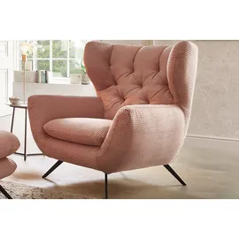 KAWOLA Sessel CHARME Hochlehnsessel Cord rosa