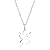 Elli DIAMONDS Halskette Engel Diamant Weiß 925 Sterling Silber