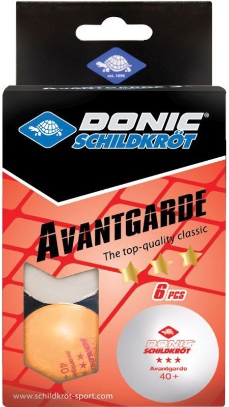 Donic-Schildkröt - Tt-Ball 3-Stern Avantgarde Poly 40+, Mixed 3 White/ 3Orange