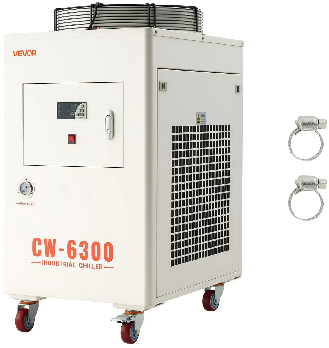 VEVOR Industrieller Wasserkühler 8 kW, Wasserkühlsystem mit Kompressor, 40 L Tank, max. Durchflussrate 70 L/min, Industrial Water Chiller für CO2-Laser-Röhrengravur- & Schneidemaschinen