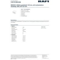RAFI 5.05.512.006/2200 MICON 5 Stößel quadratisch Weiß