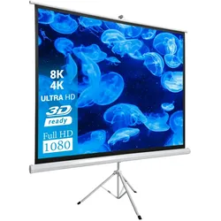 celexon basic line Stativleinwand 200 x 200cm,Leinwand Format 1:1, Heimkino Leinwand, Beamerleinwand,3D Leinwand,Full HD Leinwand, mobile Leinwand