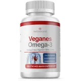 Omega-3 vegan Kapseln 90x - 2000 mg Algenöl pro Tag - hochdosiert mit 600mg DHA + 300mg EPA - hochwertige Omega-3 Algenöl Kapseln vegan - DHA:EPA Verhältnis 2:1 - laborgeprüft