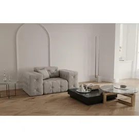 Fun Möbel Sessel Chantal Stoff Opera Velvet 70 x 80 x 90 cm Grau mit Zierkissen
