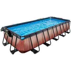 EXIT TOYS Wood Pool 540 x 250 x 100 cm inkl. Sandfilter und Abdeckung
