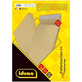 IDENA Faltentaschen braun DIN B4 10 Stück