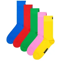 Happy Socks Unisex Socken, 5er Pack - Solid Socks, Baumwollmischung, einfarbig Mehrfarbig 41-46