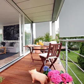 Relaxdays Seitenmarkise 140 x 180 cm grau Kunststoff