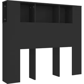 vidaXL Kopfteil mit Ablagen Schwarz 120x18,5x102,5 cm