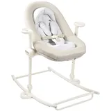BÉABA BÉABA, Babywippe, Babywippe Up&Down Plus, 4 Höhen, 3 Neigungen, Faltbar, Sitzverkleinerung für Neugeborene, Sitz aus 100% Baumwolle, hochwertige Verarbeitung, 5-Punkt-Gurt, patentiert, Graubeige