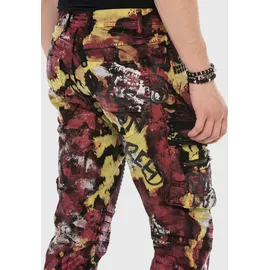 Cipo & Baxx Jeans Straight Fit Gelb/Rot/Schwarz 30/34