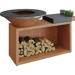 OFYR Plancha Grill Island Corten 100 Keramik Dunkelgrau