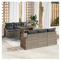vidaXL Garten-Sofa-Set 7-tlg. grau/braun