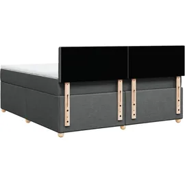 vidaXL Boxspringbett, mit Matratze Dunkelgrau 180x200 cm Stoff