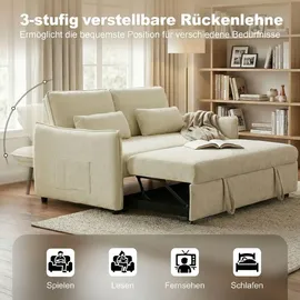 Homcom Schlafcouch Polyester 2-Sitzer Beige